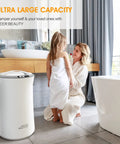 Mother and daughter with Large Towel Warmer For Bathroom With 4 Heating Modes Auto Shut Off Fits Up To Two 40x70 Towels