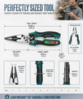 4 In 1 Wire Stripping Pliers With LCD Voltage Display, Heavy Duty Steel Workhorse Multitool For Electricians, Foldable Cable Cutter, Crimping, Cutting And Wire Testing, 12 To 250V, 220mm