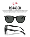 RB4466D Shield Sunglasses Black Dark Grey 47mm Wide Fit with single shield lens on white background