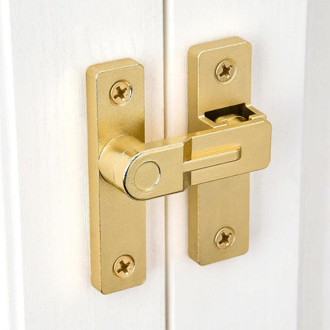 180 Degree Flip Barn Door Lock In Gold Heavy Duty Gate Latch With Flip Safety Bolt For Sliding Doors Ideal For Garden Bathroom And Garage Easy Install Snap On Design With 90 Degree Stops