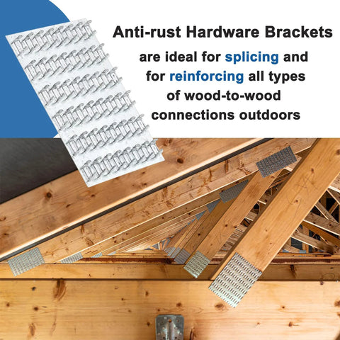 Ten Pack Truss Plates 4x6 Inch Pronged Mending Plates with Nail Teeth for wood trusses construction, steel, hot dip galvanized finish