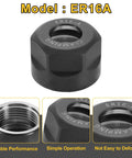 Five Pieces ER16A M22 Collet Clamping Nuts Set For CNC Milling Chuck Holder Lathe Cast Steel Construction
