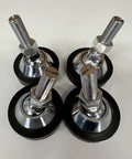 Pack Of Four Heavy Duty Adjustable Alloy Steel Feet For Floor Scales And Load Cells With 1/2-20 Fine Thread Swivel Base displayed in close-up view.