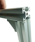 30mm By 30mm Smooth Lite T Slot Aluminum Extrusion 400mm Length Built For DIY Frames Super Durable Anodized Aluminum Profile With Lightweight Strength And Corrosion Resistance For Your Next Build. close-up of 30x30 aluminum T-slot profile corner