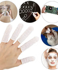 Latex Finger Cots 400 Count Small Disposable Fingertip Gloves Anti Static Flexible Rolled Design shown in various uses