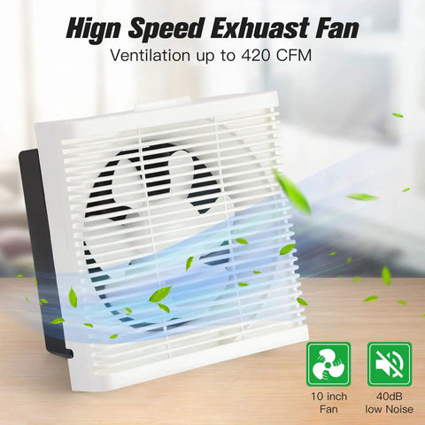 Solar Powered Exhaust Fan With A Ten Inch Shutter Vent For Outdoor Greenhouse, Chicken Coop, Shed And Pet House, 25W Panel Ventilation Keeps Air Fresh And Moving Fast