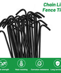 Heavy Duty 14 Gauge Aluminum Chain Link Fence Ties 8.27 Inch Black 50 Pack Rust Proof Weather Resistant for Repairs