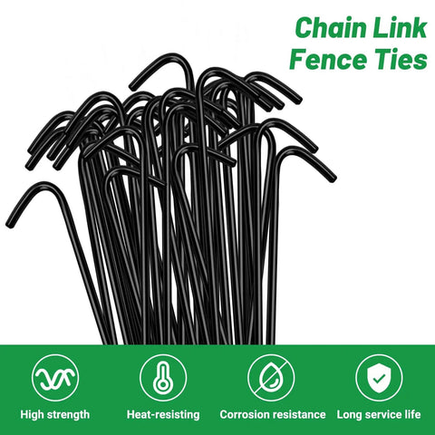 Heavy Duty 14 Gauge Aluminum Chain Link Fence Ties 8.27 Inch Black 50 Pack Rust Proof Weather Resistant for Repairs
