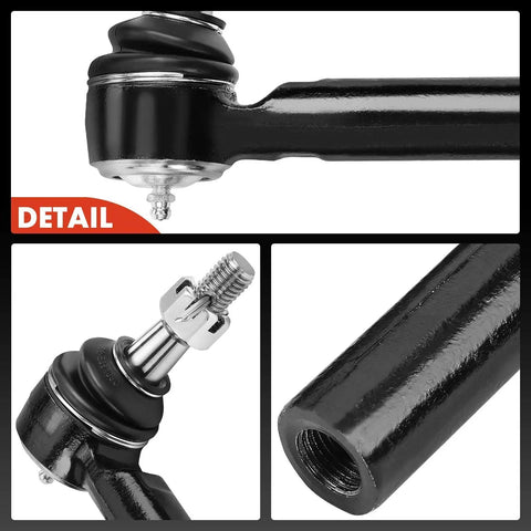Front Outer Tie Rod End Fits Chevy Tahoe Silverado 1500 Suburban GMC Yukon Yukon XL Sierra 1500 Sierra 1500 Limited Cadillac Escalade Escalade ESV 2014 Through 2020 To Help Fix Uneven Tire Wear And Steering Vibration. Black steel tie rod end with ball stud and threaded end.