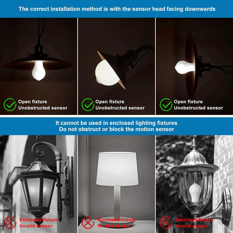 Motion Sensor Light Bulb 6 Pack, Dusk To Dawn Indoor Security Lamp, 13W Equivalent To 100W, 1000 Lumens, E26 Base, 6000K Daylight, PIR Infrared Motion Detection, Easy Plug And Play, Bright White Lighting in open fixtures