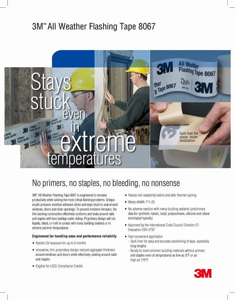 Person applying All Weather Flashing Tape 6 Inch By 75 Foot Roll With Adhesive Backed Split Liner Waterproof Seal for lasting seal.