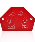 Rosfix Magnetic Welding Angle Set x6 Stainless Steel Fixed Angle with marked degree options for stable metal positioning.