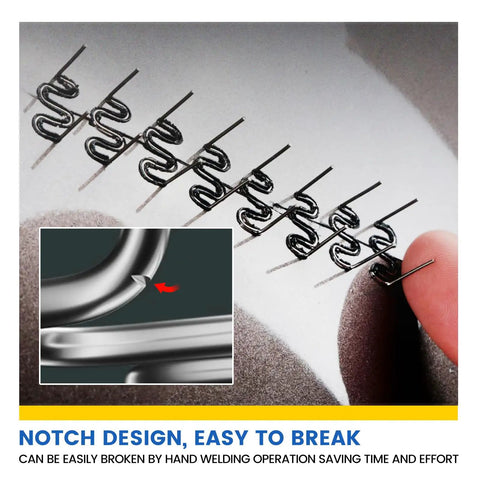 Close-up of 1200 Piece Stainless Steel Wave Shape Welding Staples Heavy Duty Auto Repair Kit With 0.6mm And 0.8mm Staples