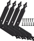 Rustic Barn Door Corner Brackets Set 4.9 In Matte Black L Shape Sliding Door Hardware For Farmhouse Mirrors Frames Garden Gate And Garage 4 Pc With Screws Durable Rust Proof Finish Ideal For Cabinets And Decor shown with screws.