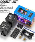 2 Pack Sunset Lamp Disco Ball Party Lights With Sound Activated LED Strobe And Stage Lighting, RGB Sunset Effects, UV Blacklight, White Light, Remote
