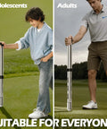 Telescopic Golf Ball Retriever Tube With Adjustable Aluminum Alloy Build Lightweight Ball Picker held by adolescent and adult