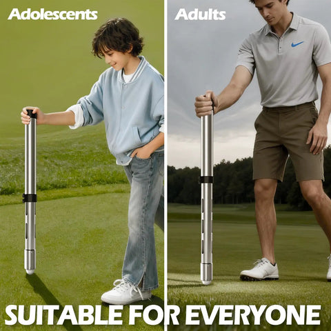 Telescopic Golf Ball Retriever Tube With Adjustable Aluminum Alloy Build Lightweight Ball Picker held by adolescent and adult
