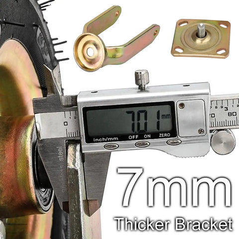 Trusted Beefy 8 And 10 Inch Swivel Caster Wheels 2 Pack Heavy Duty Pneumatic Rubber Casters with 7mm bracket measurement.