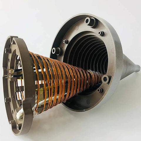 Super Fast 220V Cone Style Induction Bearing Heater inner view showcasing coil and conical design for heating inner rings.