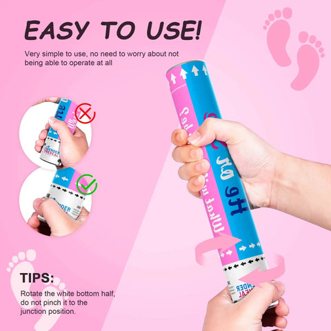 Absolutely Rad 2 Piece Pink Gender Reveal Fire Extinguisher Set With Four Heavy Duty Confetti Cannons For A Killer Baby Shower Announcement Scene Stealing Blast Up To Fifteen Feet