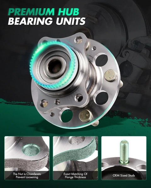 Rear Wheel Bearing And Hub Assembly 512492 Compatible With Hyundai Veloster Kia Forte Elantra Coupe 5-bolt view