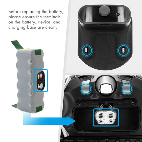 Replacement 14.4V NiMH Battery 3850mAh For iRobot Roomba 800 700 600 500 Series Up To 1000 Cycles installation steps