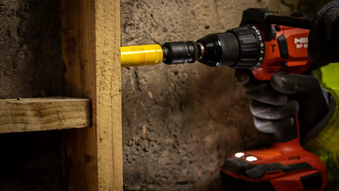 Using Deep Cut Hole Saw 44mm Beefy Heavy Duty Bi Metal With Extra Cobalt HSS Teeth for drilling through wood
