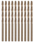 Kickass 10 Piece Cobalt Steel Drill Bits Kit For Hardened Metal High Speed Twisted Bit Set For Stainless Steel And Cast Iron Built Tough With Serious Wear Resistance To Get The Job Done Fast, 10 drill bits