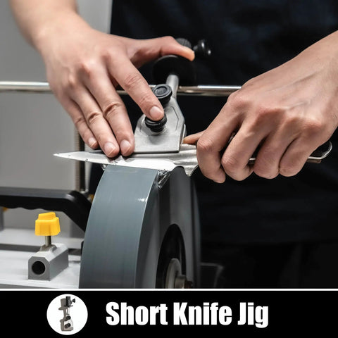Pro Grade Sharpening Gear Kit For Wet Sharpening System With Long Knife Jig Short Knife Jig Axe Jig And Scissors Jig in use