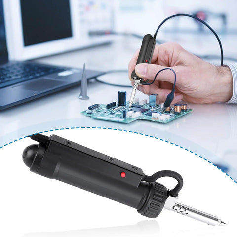 Electric Desoldering Pump For PCBs And Electronics Repair 110V 30W Automatic Solder Sucker with desk setup and circuit board