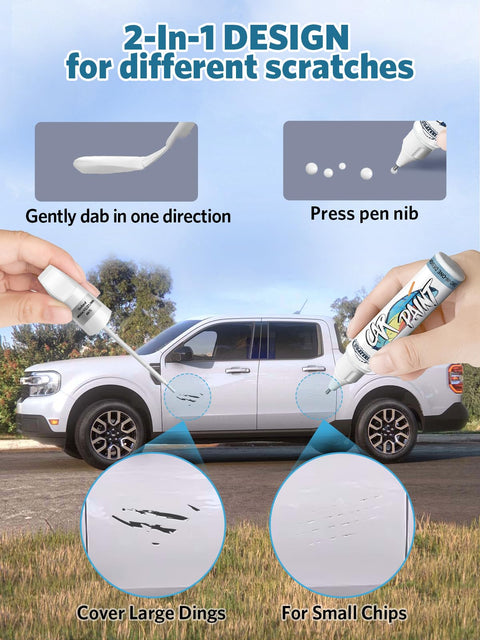 Using Toyota Touch Up Paint Pen 040 Super White Ice Cap Color Match Auto Paint Repair Pen For Scratch Remover on vehicle