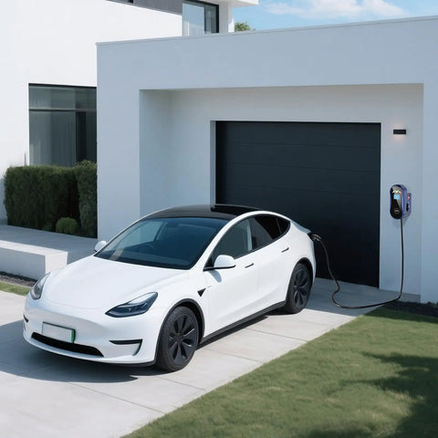 Tesla Model 3 charging with Tesla Level 2 48 Amp EV Charger With App Control For Easy At Home Charging 240V Hardwired Adjustable