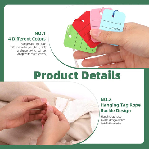 Strike A Killer Combo Featuring 1300 Pieces Clothing Price Tags With Multi Color Nylon Hang Strings And Heavy Duty Metal Gourd Safety Pins For Busy Retail Stores