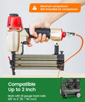 Heavy Duty 18 Gauge Pneumatic Brad Nailer Kit Includes Four Thousand Assorted Nails Job Site Ready Gear for crown molding and baseboards.