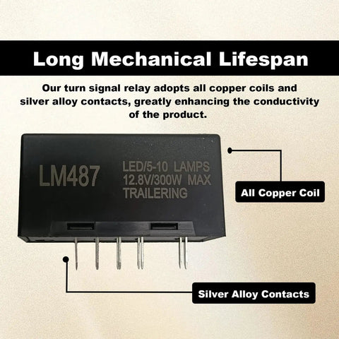 10-Pin Hazard Warning And Turn Signal Led Flasher Relay For 2003-2006 Chevy Silverado 1500, 2003-2006 GMC Sierra 1500, And 2003-2007 Hummer H2 Replaces 15764135 with copper coils and silver alloy contacts