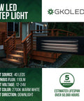 Low Voltage LED Step Lights 4W 12V Surface Mount With Horizontal Louvered Faceplate For Steps Decks Pathways And Fences