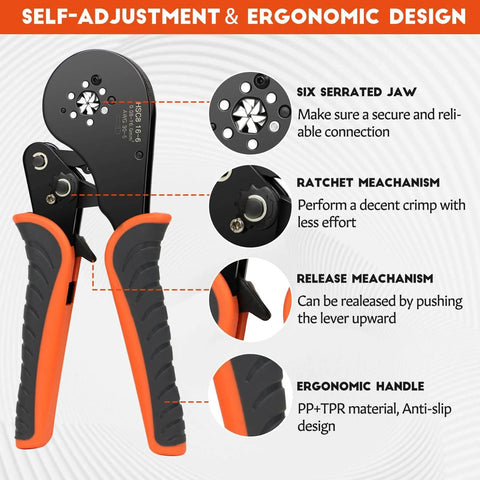 2200 Piece Hexagonal Ferrule Crimping Tool Kit With Self Adjusting Wire Ferrule Crimper Ratchet Mechanism Design