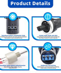 Product details of 4 Pack 10K Ohm LA42DWQ22 Rotary Potentiometer 22mm for variable speed drives, showing knob, dial, and wiring options.