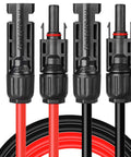 Solar Extension Cable Set 6 Feet 10AWG With Male And Female Connectors Red And Black Dual Color Solar Panel Wire Adaptor Kit