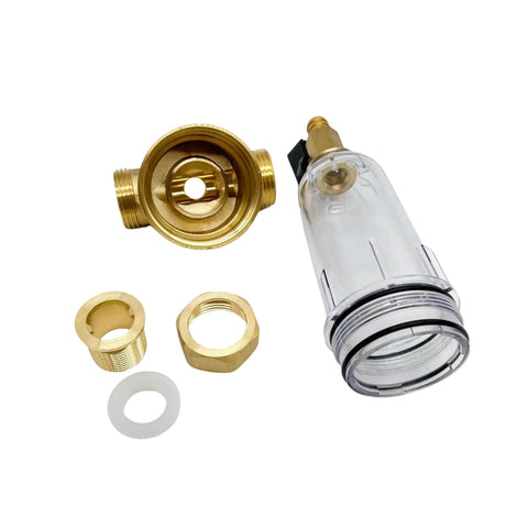 Spin Down Sediment Water Filter System With Pressure Gauge And 100 Micron Stainless Steel Mesh Pre Filter components