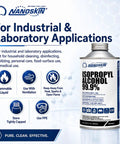 Industrial Grade Isopropyl Alcohol 99.9 percent IPA, Pro Grade Cleaning Solvent for Lab and Industrial Use, Fast Evaporating Low Residue Formula, 13.5 Fl Oz 400 mL, Single Pack metal bottle