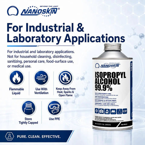 Industrial Grade Isopropyl Alcohol 99.9 percent IPA, Pro Grade Cleaning Solvent for Lab and Industrial Use, Fast Evaporating Low Residue Formula, 13.5 Fl Oz 400 mL, Single Pack metal bottle