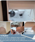 Ice Maker Bin Temperature Sensor Replacement For Whirlpool installed in refrigerator ice maker, white sensor probe with wire