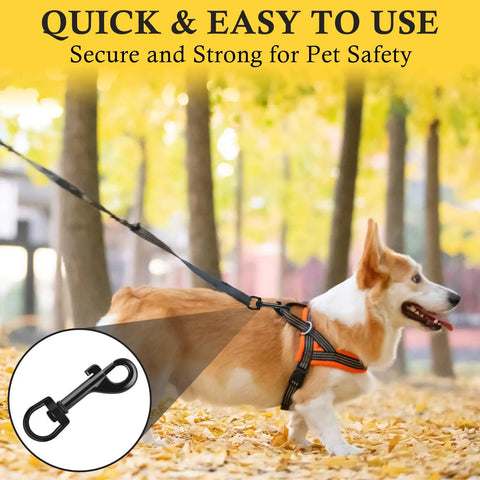 Top Tier Badass Rugged Zinc Alloy Swivel Trigger Snaps 2.67 Inch Single Sided Clips One Hand Quick Release Carabiner For Camera Bag Lanyard And Everyday Carry 10 Pack in use for dog leash.