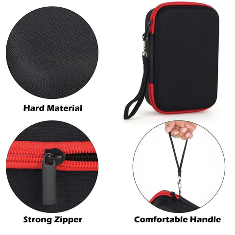Universal USB Flash Drive Case And Memory Card Organizer Holder For Sd Xc Hc Thumb Drives With Dang Good Hard Shell Protector Storage Box close-up of hard material, strong zipper, and comfortable handle