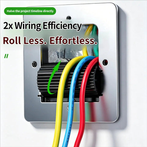Wall Opening Cable Guide Tool With Square Ribbed Roller Frame For Electrical Repair And Home Wiring Projects Handy Workhorse For Tight Spaces And Electrician Maintenance 3.15 X 3.15 In Compact Size, galvanized steel wall guide with cables