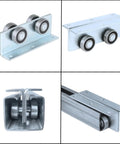 Four Wheel Trolley Assembly Roller For Strut Channel Heavy Duty Barn And Shed Sliding Doors Compatible With One And Five Eighths Inch Wide Strut Channel Two Pack Reinforced Steel Plate Smooth Rolling Durable Door Hardware