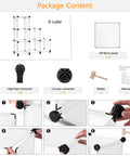 Package content of Six Cube Closet Organizer Set Dope DIY Stackable Shelves For Closet And Bedroom Translucent Storage Cubes assembly guide