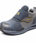 Men's Mid Top Steel Toe Work Shoes For Warehouse Maintenance Gray, showcasing steel toe and puncture-resistant midsole, side view