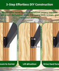 12 Pack 45 Degree Angle Bracket Kit For Wood Pergolas And Outdoor Builds Heavy Duty Carbon Steel Rustproof With Black Powder Finish Built To Last Sturdy Triangular Support That Keeps Beams From Wobbling Universal Wooden Connections. 3-step corner install